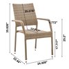 Manhattan Comfort 2-Piece Genoa Patio Dining Armchair in Nature Tan Weave 2-OD-DC002-NE